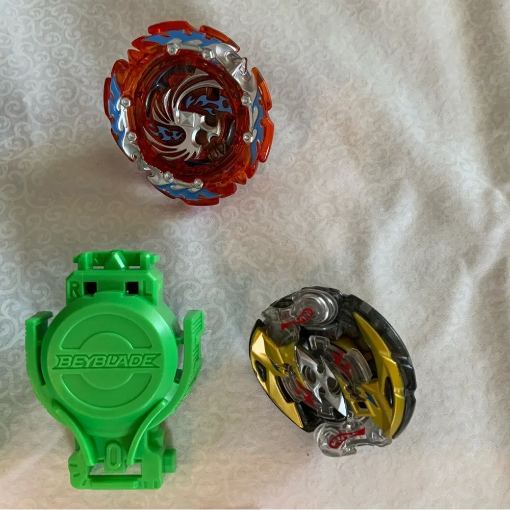 Beyblade Burst Lot Hasbro 5 Tops 2 Launchers Poison-X Hydrus H4 Sting Shock